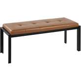 Fuji Bench in Camel Leatherette & Black Metal